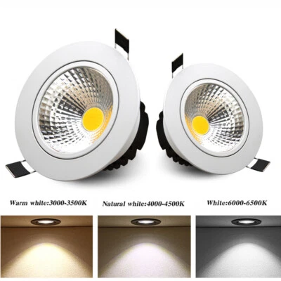 Dimmable Recessed Led Ceiling Downlight COB Spotlight Lamp 12/15/20W 110V 220V - Image 1 of 4