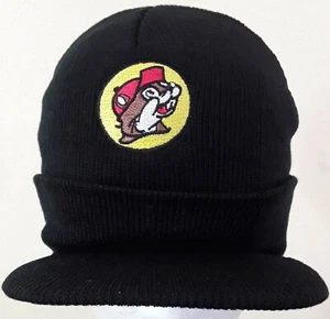 BUC-EE'S  Black Knit Visor Cuffed Beanie Skull Cap "For the Buc-ee's Lovers"  - Picture 1 of 5