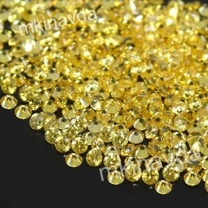 Diamante tondo taglio brillante 3 mm VVS1 colore giallo canarino 10 pezzi lot... - Foto 1 di 7