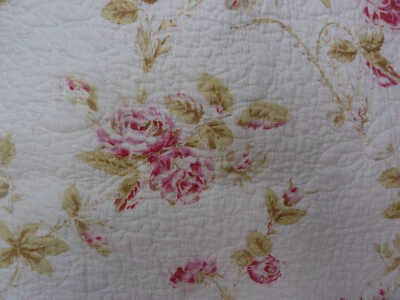 Funda de almohada acolchada Shabby French Country Chic Rosas piso grande 24x40 cremallera Foto 1 de 4