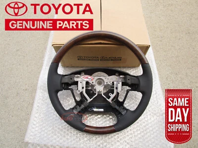 07 - 13 TOYOTA TUNDRA LEATHER WOODGRAIN STEERING WHEEL OEM BRAND NEW - Image 1 of 4
