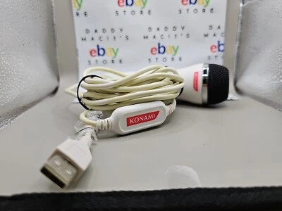 Konami USB Wired Microphone Wii Xbox 360 PS3 PS2 PS4 PC Rock band Logitech White - Image 1 of 4