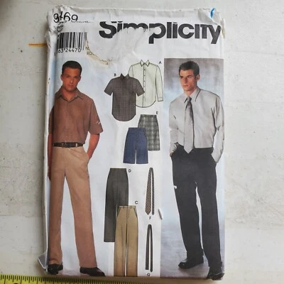 Vtg Simplicity 9469 Mens Button Shirt Shorts Pants Tie Sz 46 - 52 UNCUT 2000 - Image 1 of 4