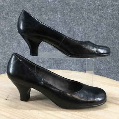 Aerossoles Salto Médio Feminino 9.5M Wise Guy Casual Slip On Bombas Preto Couro Sintético - Imagem 1 de 4