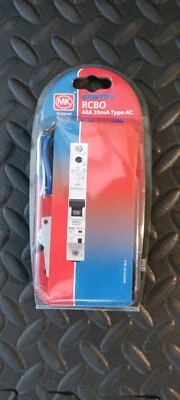 MK SENTRY 40A AMP RCBO TYPE B 30mA AC RCBO 7937S 230V RETAIL PACKAGED