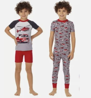 Juego de pijama de algodón orgánico Kirkland Signature para niños de 4 piezas 10 grises (rescate) Foto 1 de 4