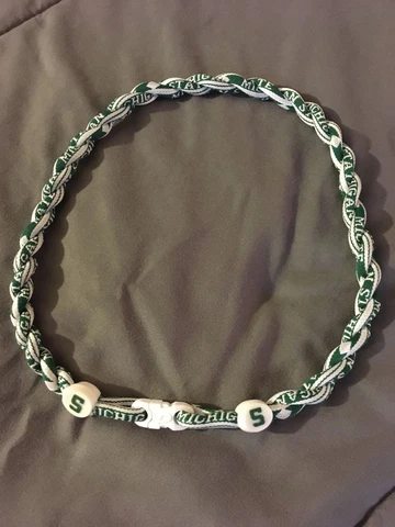 MICHIGAN STATE SPARTANS 22" Titanium Double Rope NECKLACE NEW! FAST! FREE SHIP! Cover