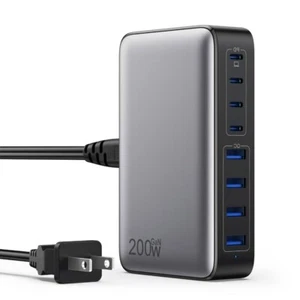 8 Ports 200W USB C Charger Type C PD 65W Fast Charging Station For iPhone Laptop - Zdjęcie 1 z 9
