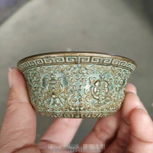 Chinese Antique Collection Brass The Eight Immortals Sculpture Bowl Statue - Picture 1 of 6