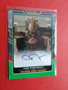 Star Wars Topps The Book Of Boba Fett green autographe John Rosengrant Mok Shaiz - Imagen 1 de 3