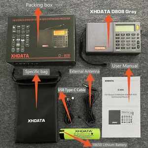 XHDATA D-808 Old Version Portable Digital Radio FM ST/SW/MW/LW/SSB /AIR RDS - Picture 1 of 14