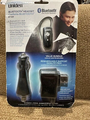 Novo em folha em pacote lacrado uniden fone de ouvido celular bluetooth - Imagem 1 de 3