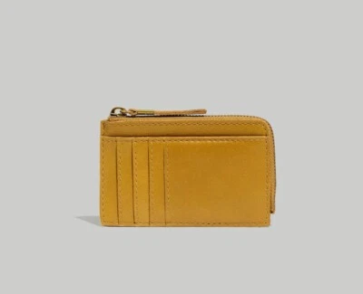 NUEVO CON ETIQUETAS $42 Madewell Essential Estuche para Tarjetas con Cremallera Cartera de Cuero Liquen Bronceado Foto 1 de 4