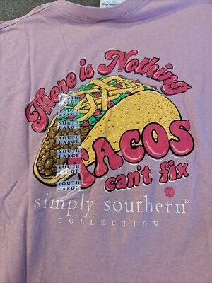 Camiseta Simply Southern There Is Nothing Tacos Can't Fix Rosa L/S Juvenil L (AH) Foto 1 de 4