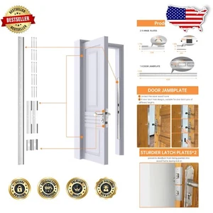 Advanced 46" Door Lock Reinforcement Set with Mini Shields & Hinge Strengtheners - Picture 1 of 8