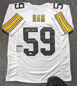 PITTSBURGH STEELERS JACK HAM AUTOGRAPHED SIGNED INSCRIBED JERSEY JSA COA - Picture 1 of 3