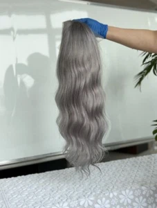 Grey Remy Human Hair 13x4 Lace Front Virgin Human Wigs for Women Daily - Picture 1 of 4