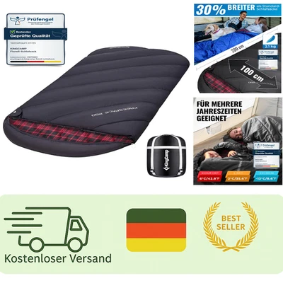 XXL Baumwollflanell Schlafsack Winterwärme 220x100cm komprimierbar - Bild 1 von 4