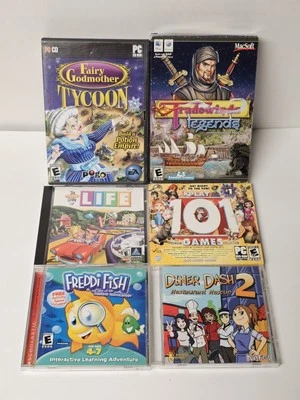 PC CD-ROM Lot of 6 Games (LIFE, Tycoon, Tradewinds, 101 Games, Freddie Fish, Et) - Image 1 of 3