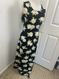 Vintage Größe 12 Maxi A-Linie Kleid Landhaus Kern Fee launisch Goth bescheiden  - Bild 1 von 12