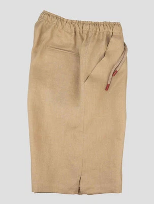 Kiton Pantalone Corto Lino Beige KJZ6 Uomo - Immagine 1 di 4