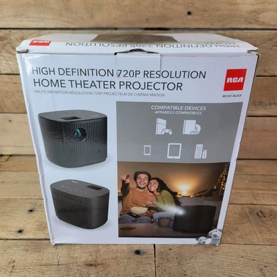 RCA RPJ181 1280 x 720 120 Lumens Home Theater Projector RPJ181-BLACK W Remote - Image 1 of 4
