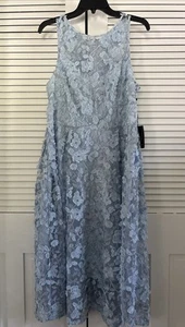 Adrianna Papell Dress Women’s 14 Lace Sheath Blue Wedding Guest Mother Bride NWT - Picture 1 of 16
