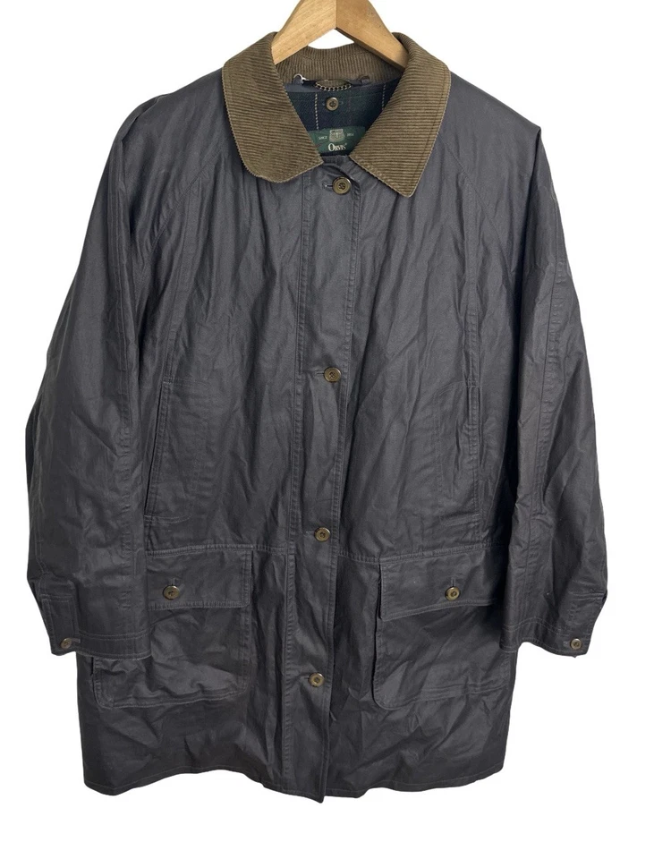 Chaqueta Orvis Para Hombre Algodón Encerado Granero Campo Abrigo Pana Borde Forrado Chaqueta Talla XL Foto 1 de 4