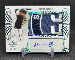 2021 Leaf Trinity ROBERT HASSELL Prospect PLATINUM Logo Patch AUTO /99 Nationals - Picture 1 of 3