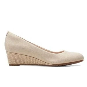 Neu mit Etikett Clarks Collection Metallic Canvas Wedges Mallory Luna adrett klassisch 9,5 M - Bild 1 von 11