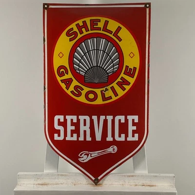 Shell Enamel Sign - 60x35cm (23.6x13.8") - Nice Garage Service Porcelain Signage - Image 1 of 4