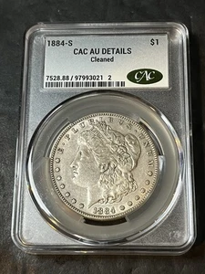 1884 s morgan silver dollar Au Details Cac - Picture 1 of 2
