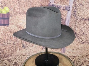 Sombrero vaquero occidental para hombre Resistol 4X gris castor vintage 7 3/4 hecho en EE. UU. Alcalá's - Imagen 1 de 14