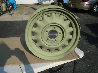 Rueda de acero estilo artillería automotriz Budd 34418-1 de colección 16"x 4,25 de febrero de 1935? Foto 1 de 4