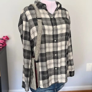 American Eagle | Soft Boyfriend Fit schwarz-weißer Flanell | Damen Größe M - Bild 1 von 11