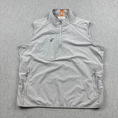 Peter Millar 背心男式 L 灰色硬度适应风作弊器 1/2 拉链高尔夫 MF21EZ61 — 第 1/4 张图片