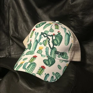 Florida Bred Catus Flowers Trucker Hat Criss Cross Back Adjustable - Picture 1 of 6