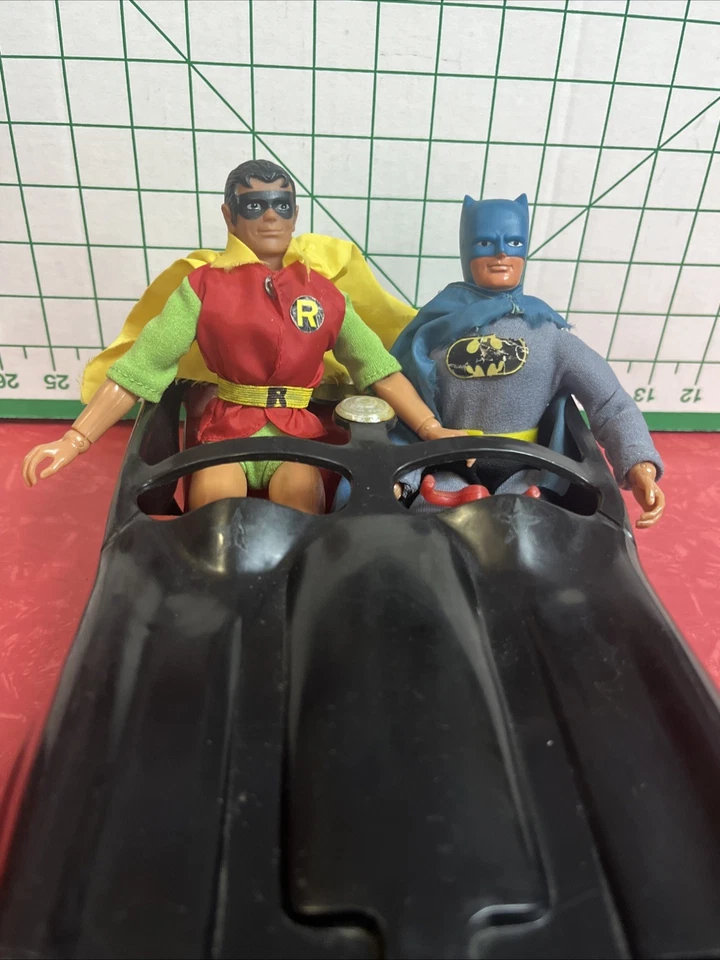 1970s mego action figures with batmobile Batman And Robin - Image 1 of 4