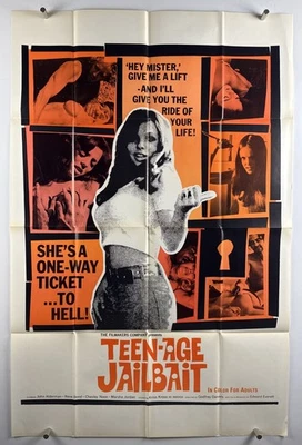 Póster de la película TEEN-AGE JAILBAIT (Bien+) Una hoja 1970 Sexploitation 27565 Foto 1 de 4