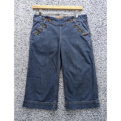 Capris Anthropologie Stephenson Denim Finery Pierna Ancha Talla 28 Boho Y2K Azul Foto 1 de 4