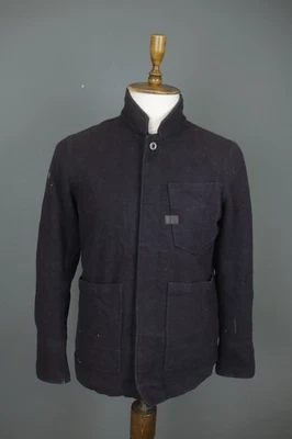 G-Star Raw Navy Wool Long Sleeve Stand Up Collar Snap Front Basic Jacket Size L - Image 1 of 4