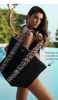Bolso de Mano Victoria's Secret de Malla con Estampado de Animales de Leopardo Piscina Playa Nuevo con Etiquetas Foto 1 de 2
