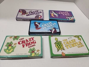 (5) Vintage “Crazy” Card Games, Dinosaur, Frog, Penguin, Cowboys, Turtle - Picture 1 of 5