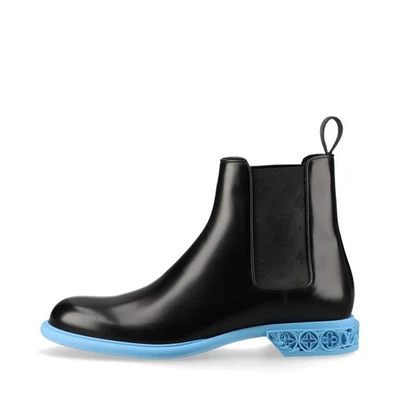 Louis Vuitton Formal Dimension Line 22 Años Cuero Lateral Gore Botas 10 Para Hombre Bl Foto 1 de 4