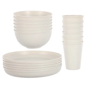  18pcs Dinnerware Sets: Unbreakable Plates Bowls Cups Set for 6 - Reusable - Picture 1 of 12