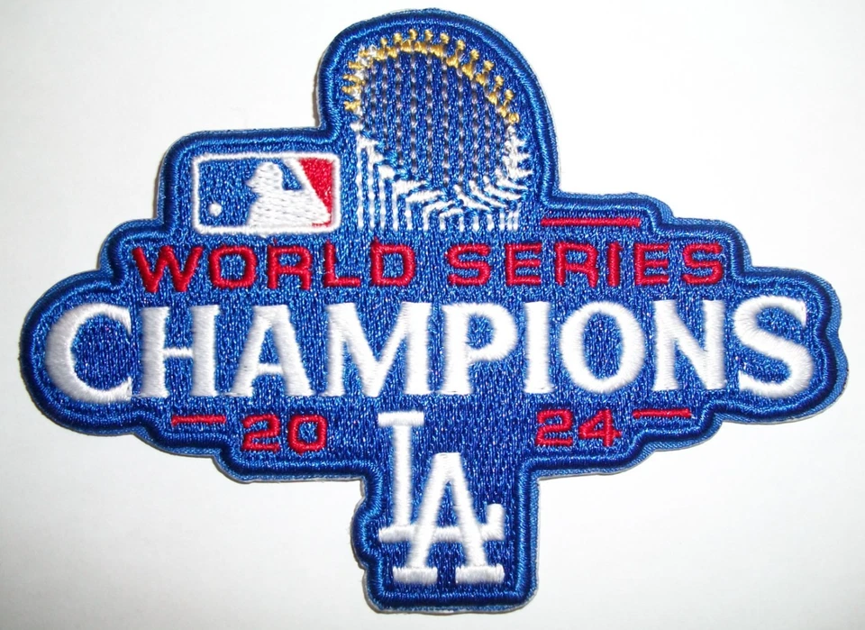 Los Angeles Dodgers~2024 Champions~Embroidered PATCH~@ 4" x 3"~Iron Sew On~MLB - Image 1 of 1