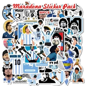 Set adesivi 50 pezzi Argentina calcio Lionel Messi Maradona - Foto 1 di 3