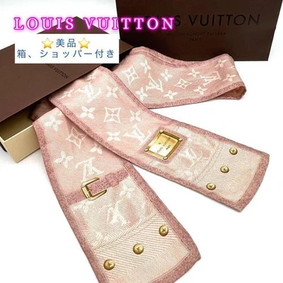 Usado Louis Vuitton Bandeau M72339 Nuevo Denim Monograma Seda Rosa Foto 1 de 4