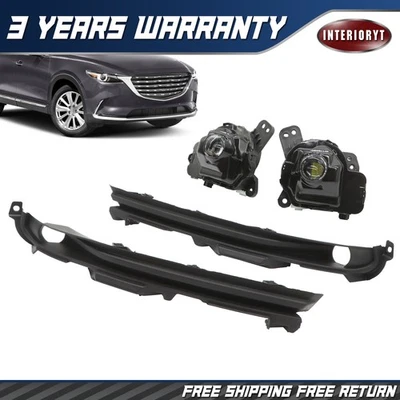 Par de luces antiniebla LED con bisel negro diestro+izquierdo EE. UU. para Mazda CX-9 CX9 2016-2023 Foto 1 de 4