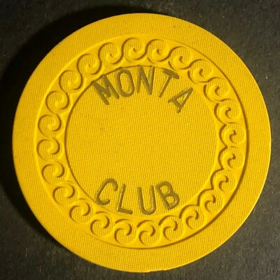 Scarce Monta Club Miles City Montana - Illegal Gaming Mustard $1 Chip Token  Foto 1 de 3